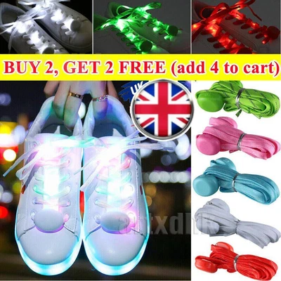 £6.99 • Buy Shoe Laces Platube Light Up Part Shoelaces Glow LED Flash Luminou Multi 7 Colour