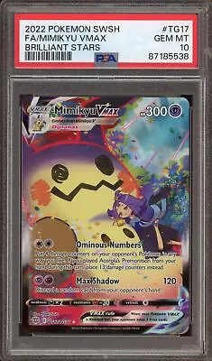 Pokemon Mimikyu VMAX Brilliant Stars Trainer Gallery Full Art #TG17 PSA 10 • $29.99