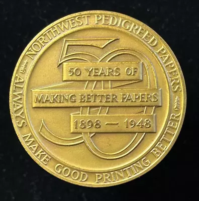 Northwest Paper Company 50th Anniversary Medal - MACO - Former ANS Specimen • $6.17