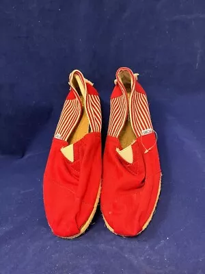 TOM'S Men's Red Casual Shoes With Small Stripes SIZE 11.5 • $28