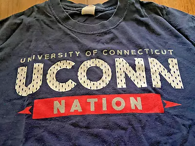 UCONN Nation Logo Gildan Heavy 100 % Cotton Tee Shirt Size Women's Small • $4.90