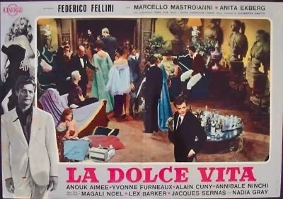 La DOLCE VITA Italian Fotobusta Movie Poster 1 R64 FELLINI MASTROIANNI EKBERG • $250