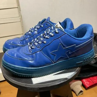 A BATHING APE Bapesta Sneaker Shoes Blue US9 Used From Japan • $428.45