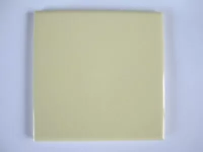 Vintage Wenzel Light Yellow Gloss Ceramic Wall Tile Square 4-1/4  X 4-1/4  • $7