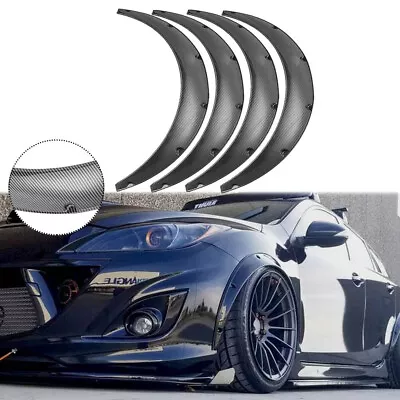 4X 4.5  Carbon Fender Flares Wheel Wide Arches Body Kit For Mazda 3 Mazdaspeed3 • $99.11