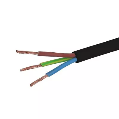 Black 3 Core Flex 3183Y 0.5mm 0.75mm 1.0mm 1.5mm 2.5mm Mains Wire Cable Electric • £1.99