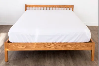 Solid Wood Platform Bed Frame Headboard RANCH Oak Maple Hand Crafted USA   • $652