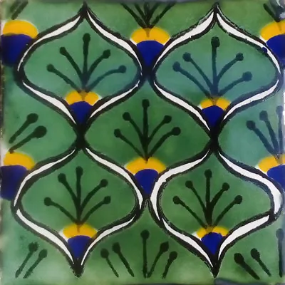 C#056)) Mexican Tile Sample Wall Floor Talavera Mexico Ceramic Handmade Pottery • $1.75