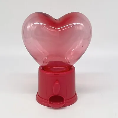 Valentine’s Day Heart Shaped Candy Dispenser Red Plastic Mini Gumball Machine • $11