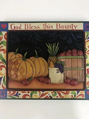 Jim Shore Plaque 'Bless This Bounty' Enesco 4015691 • $19.95