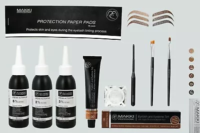 Makki Professional Intensive Eyelash Eyebrow Dye Eye Lash Brow Tint Tinting Kit • £14.95