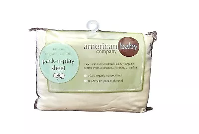 American Baby Company Pack-N-Play Sheet Organic Cotton 27 X39  Fitted NEW • $19.99