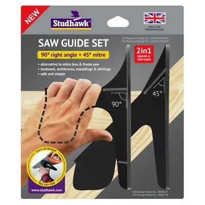 £11.99 • Buy Saw Guide Set Studhawk 90 & 45 Degree Better Than Mitre Cutting Box