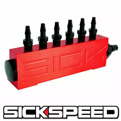 $28.88 • Buy Vacuum Intake 6 Port Fuel Manifold Gas Wastegate Boost Performance Red P1