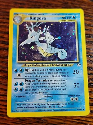 $10.99 • Buy Kingdra 8/111 LP Holo Rare Neo Genesis Unlimited Edition Pokemon Card WOTC