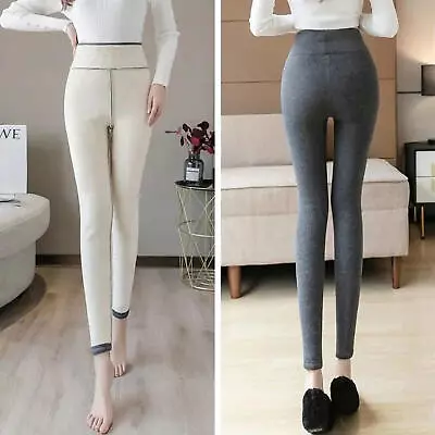 Fleece Lined Leggings Women Thick Soft High Waisted Tummy Control Thermal Pants • $16.65