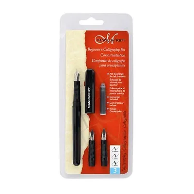 Manuscript Beginners 3 Nib Left Hand Handed Calligraphy Fountain Pen Set 1235l • £7.89