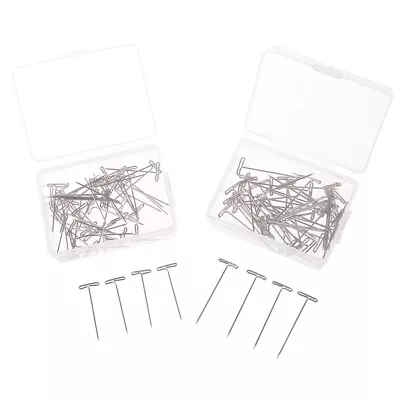 50Pcs Metal 32/38mm Long T Pins For Modelling Macrame Wigs Sewing DIY Craft-t`uk • £4.94