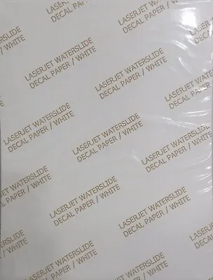 £12.50 • Buy Water Slide Decal Paper A4 LASER WHITE Pack Of 9