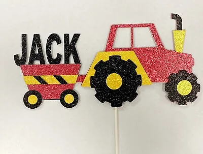 £4.99 • Buy Tractor Cake Topper Farm Boys Girls Red Yellow, Very Thick Card Made Same Day