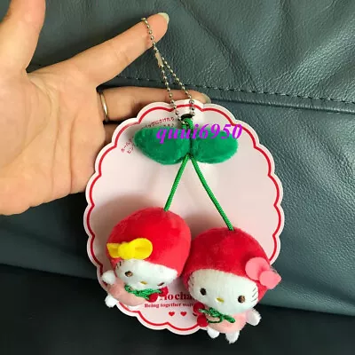 1x Cute Cherry Hello Kitty Brooch Pin Keychain Plush Doll Clothes Backpack Badge • $5.99