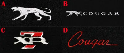 New! 1967 - 1973 Mercury Cougar Black CARPET Floor Mats With Embroidered Logo • $164.90