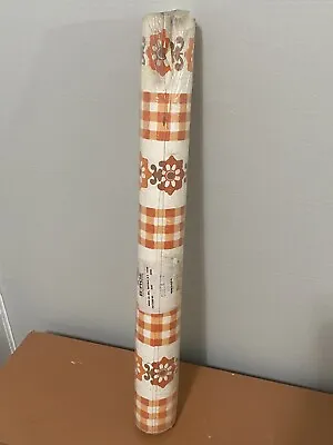 Vintage Wallpaper Birge - White Orange 1970s New Old Stock Full Roll • $24.95