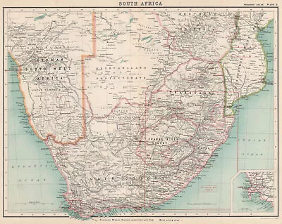 SOUTHERN AFRICA PROTESTANT MISSIONS. Namibia Rhodesia Bechuanaland 1911 Map • £15