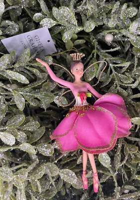 Gisela Graham Christmas Tree Decorations Pink Floral Fairy Ballerina • £9