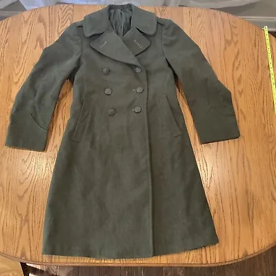 WWII WW 2 USMC Marine Corps Long Dress Wool Overcoat Coat Men's Small? • $149.99