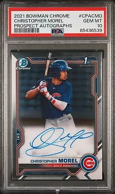 2021 Bowman Chrome Christopher Morel Prospect Autograph Auto - PSA 10 • $275