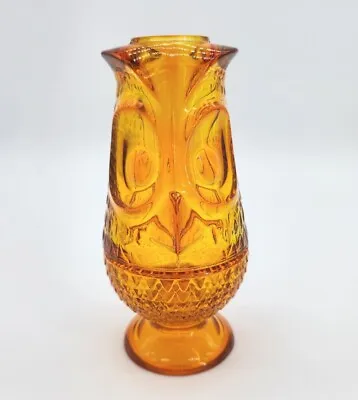 VTG Viking Glass Owl Glimmer Fairy Lamp Candle Holder Votive PERSIMMON ORANGE • $279.99