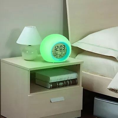 $14.66 • Buy Alarm Clock Wake Up Light Digital Clock With 7 Colors Changing Night Light NEW