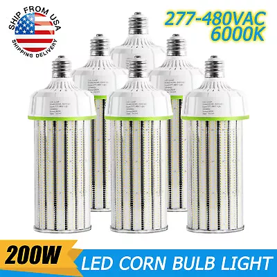 6Pack 800 Watt Metal Halide Equal 200W 480V LED Corn Light Retrofit Bulb Fixture • $528.07