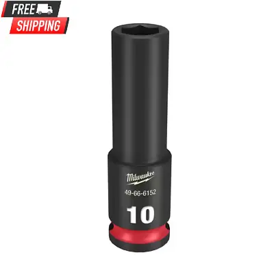 Milwaukee - SHOCKWAVE 3/8 In. Drive 10mm Deep 6 Point Impact Socket (1-Pack) NEW • $10.55