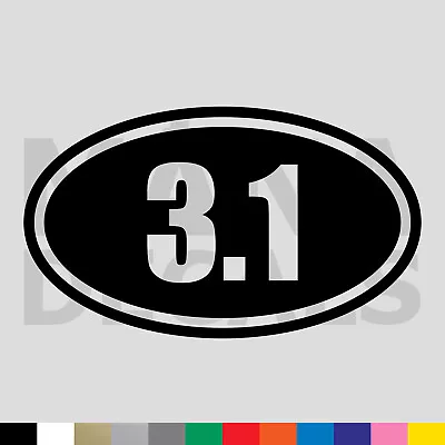 3.1 Marathon Oval Vinyl Die Cut Decal Sticker - Running Jogging Distance • $2.49