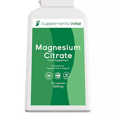 Magnesium Citrate 500mg Capsules Tablets X 120 Restless Legs Syndrome Anxiety • £9.95