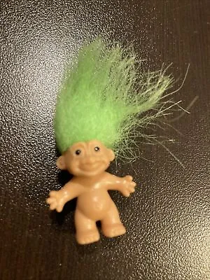 Vintage RUSS Green Hair Troll Doll Tiny Small Mini Miniature 1   EUC • $4.47
