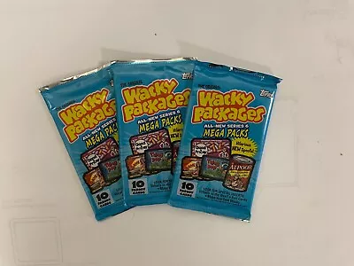 WACKY PACKAGES 2007 Series 6 - LOT Of 3 Sealed MEGA Packs [10 Stickers Per Pack] • $7.75