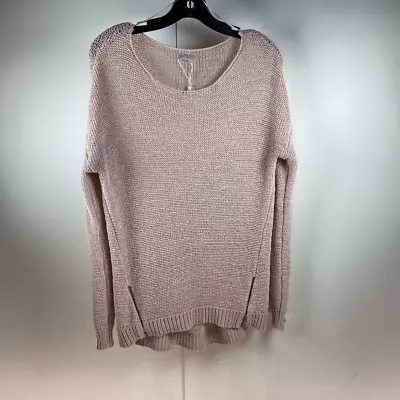 S.Oliver Womens Pullover Sweater Pink Long Sleeve Scoop Neck Ribbed Zipper Hem 8 • $11.49