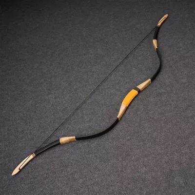 56'' Mongolian Fiberglass Bow Black 45lbs AF Archery Traditional Recurve Bow • $35