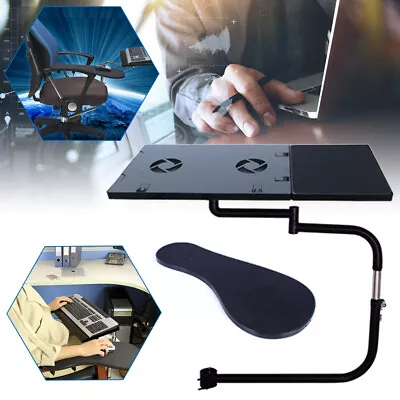 Chair Arm Clamping Support Laptop Holder Arm Rest Keyboard Mouse Pad W/ Fan • $96.90