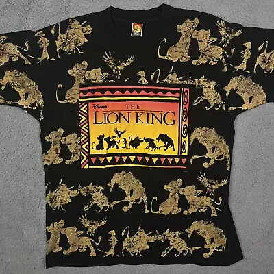 Vintage 90's Disney The Lion King AOP Single Stitch T Shirt Jerry Leigh • $44.95