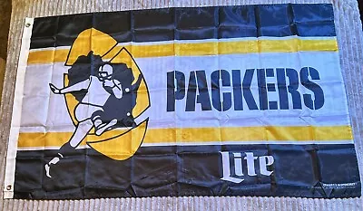 New Green Bay Packers 2023 Miller Lite Flag 30  X 48  Football Fan Banner NFL !! • $12.95