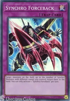 DUNE-EN085 Synchro Forceback :: Super Rare 1st Edition Mint YuGiOh Card • £0.99