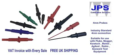 Meter Test Probes Clampmeter Probe Sprung Hook Needle Fluke Megger Kewtech Pm16 • £9.84