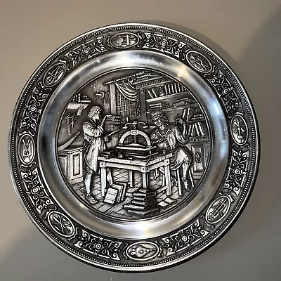 Vintage Wall Plate Bradex NR22.S45-1.8 Der Buchbinder 1990 SKS Zinn 95% Pewter • £29.99