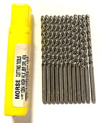 $10.10 • Buy Morse No.24 Drill Bit HSS Jobber Drills Fast Spiral USA Made 12 Pack 14215