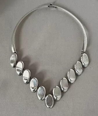 Mexico Sterling Silver Choker Style Necklace;U460 • $125