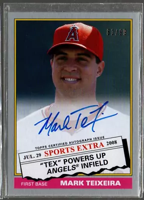 2020 Topps Archives '76 Topps Traded Auto Silver #76TAMT Mark Teixeira Auto /99 • $71.40